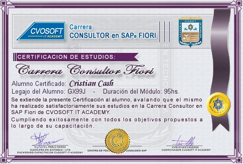 Certificacin de estudios en Consultor SAP Fiori