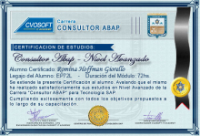 Certificación en Carrera Consultor ABAP Nivel Avanzado