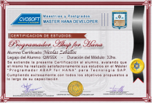 Certificación en Master ABAP for HANA
