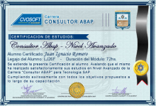 Certificación en Carrera Consultor ABAP Nivel Avanzado
