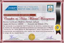 Certificación en Master Material Management for SAP S/4HANA LOGISTIC