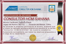 Certificación en Carrera Consultor SAP HCM S/4HANA
