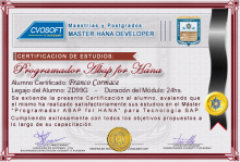 Certificación en Master ABAP for HANA