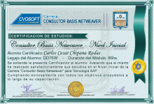 Certificación en Carrera Consultor SAP BASIS NetWeaver Nivel Inicial