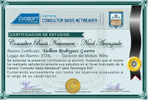 Certificación de estudios en Consultor BASIS Nivel Avanzado