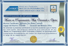 Certificación en Master ABAP Orientado a Objetos