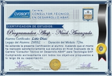 Certificación en Carrera Consultor ABAP Nivel Avanzado