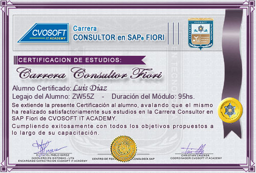 Certificación de estudios en Carrera Consultor SAP BTP Fiori