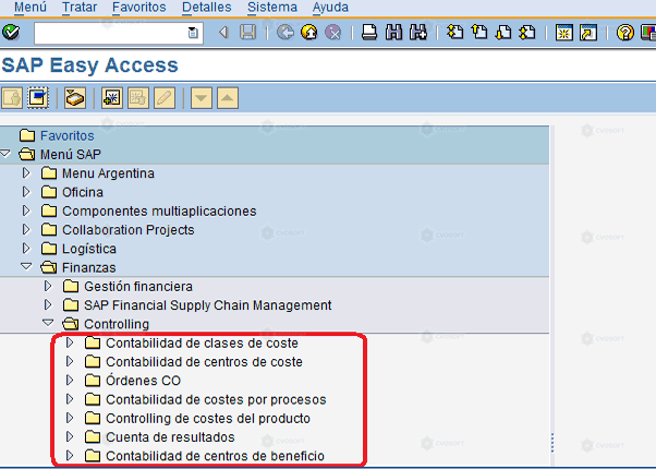 SAP EASY ACCESS - Acediendo a las transacciones del módulo CO
