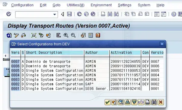 Transacción STMS: Sistema de gestión de transporte