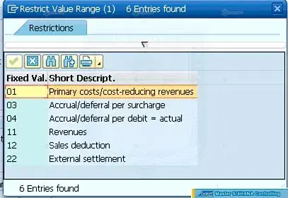 SAP S/4HANA CONTROLLING - Primary Cost element category