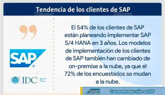 SAP HANA es  la tendencia en los clientes de SAP